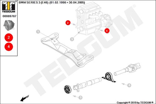 BMW 3 E46 PODUSZKA SILNIKA 330 99-05 na Arena.pl