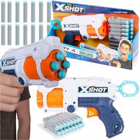 PISTOLET ZURU X-SHOT FURY 4 NA STRZAŁKI RZUTKI PIANKOWE 27 m 16 STRZAŁEK