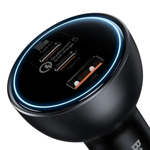 ładowarka samochodowa baseus qualcomm, usb, 2x usb-c, 160w (szara) na Arena.pl