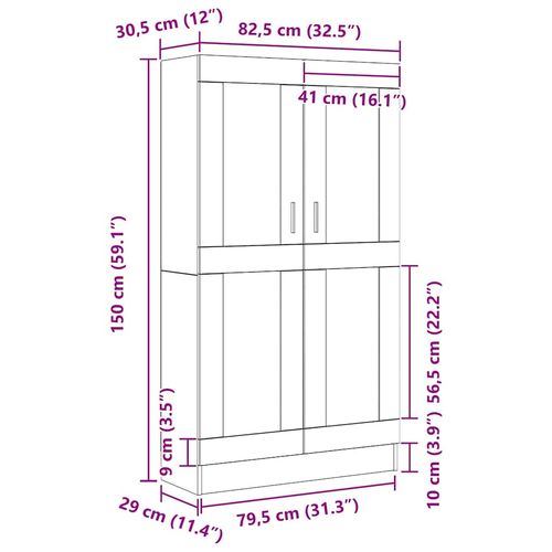 Szafka na książki Czarny dąb 82.5 x 30.5 x 150 cm na Arena.pl