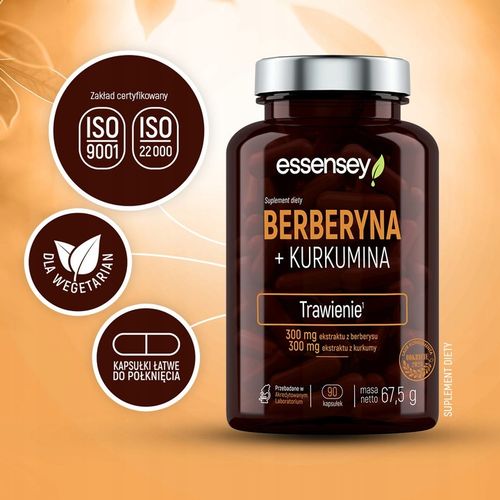 BERBERYNA + KURKUMINA 600 MG GLUKOZA CUKIER TRAWIENIE WĄTROBA 90 DNI WEGE na Arena.pl