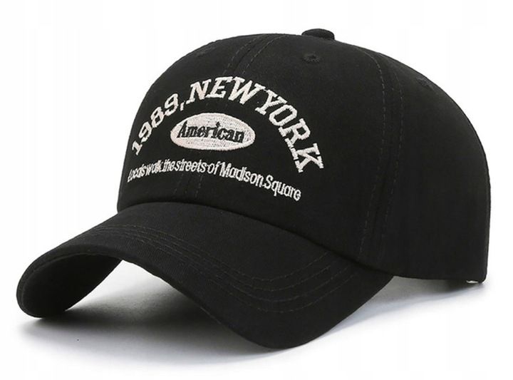 Czapka z daszkiem bejsbolówka NEW YORK bawełniana CZARNA Pako Jeans zdjęcie 1