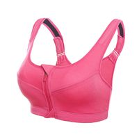 Biustonosz Sportowy Top Plus Size Zapięcie na Zamek Różowy XL Crop Top