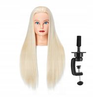 GŁÓWKA GŁOWA FRYZJERSKA TRENINGOWA DO CZESANIA STATYW TERM WŁOS 70cm BLOND1
