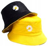 Kapelusz Czapka BUCKET HAT RYBACKI dwustronny  KR1_Żółtoczarny