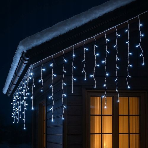 SOPLE 300 LED BIAŁE ZIMNE ZEWNĘTRZNE CHOINKOWE Świąteczne sople dekoracja na Arena.pl