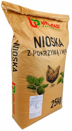 PASZA DLA KUR NIOSEK 25KG KARMA DLA KUR NIOSEK WITAMINY Z POKRZYWĄ I MIĘTĄ na Arena.pl