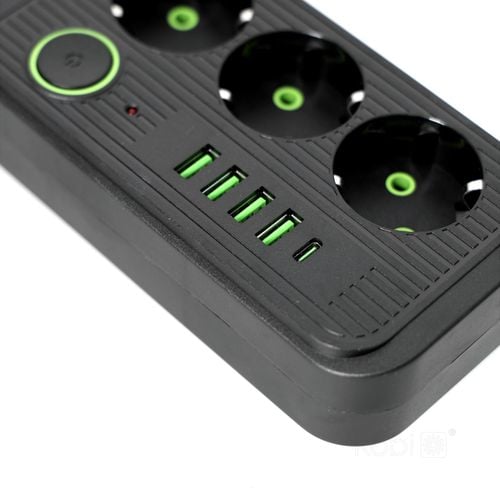 przedłużacz linea pro 3gn+4usb/1usb-c/5m/zu+w czarny kobi na Arena.pl