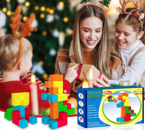Klocki Konstrukcyjne Magnetyczne Edukacyjne Duże Zestaw Klocków Dla Dzieci na Arena.pl