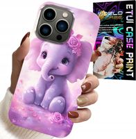 ETUI DO IPHONE 15 PRO MAX - SŁODKI SŁONIK NA RÓŻOWYM TLE CASE +FOLIA
