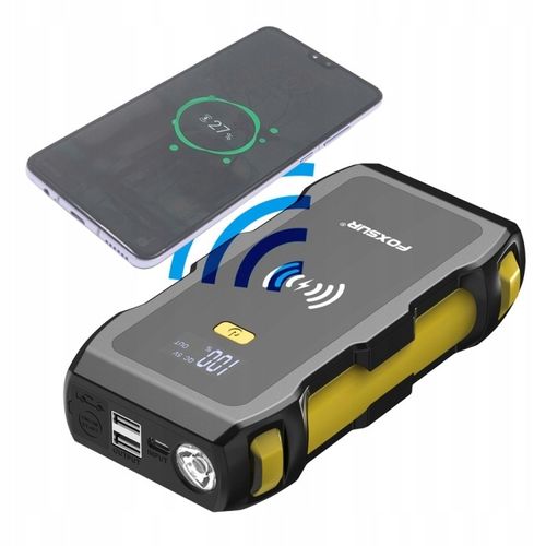 Mocny Jump Starter BOOSTER Rozruch PowerBank Ładowarka QI 39800 mAh 1200 A na Arena.pl