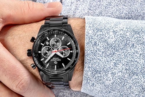 zegarek męski giewont chronograph sapphire czarny gw9140-b2 na Arena.pl