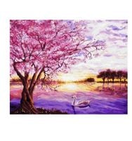 Malowanie po numerach obraz 50x40 Drzewo łabądź