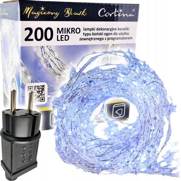 LAMPKI DRUCIKI KORALIKI 200 LED Programator MIKRO zdjęcie 1