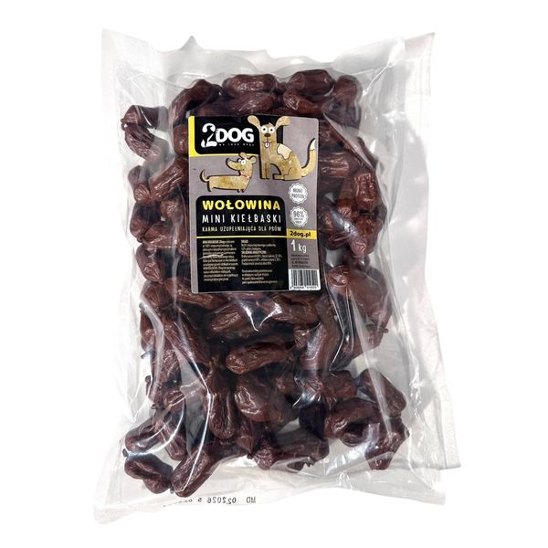 2Dog Mini Kiełbaski WOŁOWINA 1 Kg zdjęcie 1