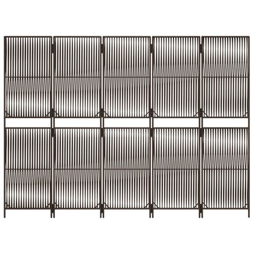 Parawan 5-panelowy, brązowy, polirattan na Arena.pl