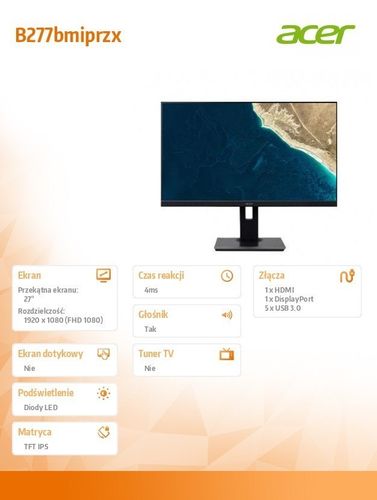 Monitor 27 cali B277bmiprzx ZeroFrame IPS LED 4ms na Arena.pl