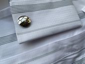 Modne eleganckie spinki do mankietów EXC Srebrna Piłka chromowane