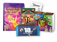 Czteropak imprezowy Kartka RECEPTA Czekolada Prezent na 18 urodziny On