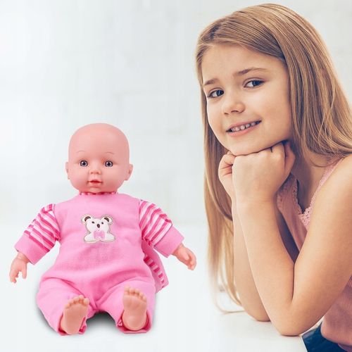 LALKA BOBAS W ŚPIOSZKACH MÓWI ŚMIEJE SIĘ 34CM MIĘKKA ŚLICZNA UBRANKO CZAPKA na Arena.pl