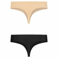 bye bra invisible thong 2-pack beżowy & czarny xxl bezszwowy