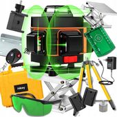 Poziomica Laserowa Płaszczyznowa Laser Krzyżowy 4D + Statyw + 2X