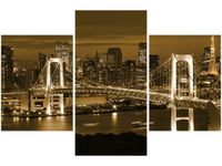 90X60CM OBRAZ RAINBOW BRIDGE TOKIO TRZY OBRAZY