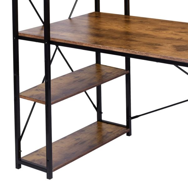 Biurko industrialne loft Trosa postarzany dąb zdjęcie 2