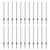Słupki ogrodzeniowe 22 pcs Zielony 140 cm Stal