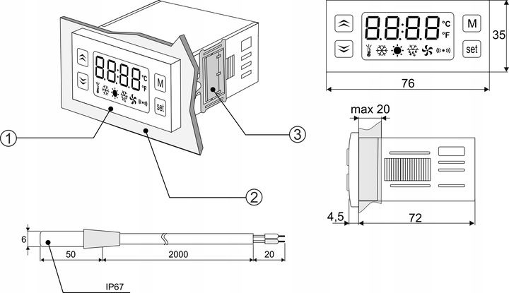 podwójny REGULATOR TEMPERATURY TERMOSTAT czujnik zdjęcie 12