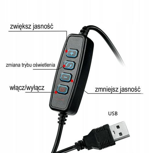 LAMPA RING 26cm USB DO TELEFONU WYSIĘGNIK PILOT na Arena.pl