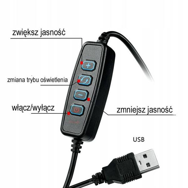 LAMPA RING 26cm USB DO TELEFONU WYSIĘGNIK PILOT zdjęcie 8