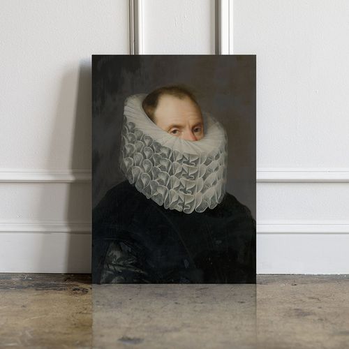 Obraz na płótnie portret biała koronka 50x70 cm na Arena.pl