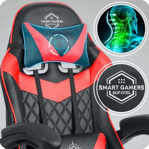 Fotel gamingowy Sofotel Draknor II czarno-czerwony na Arena.pl