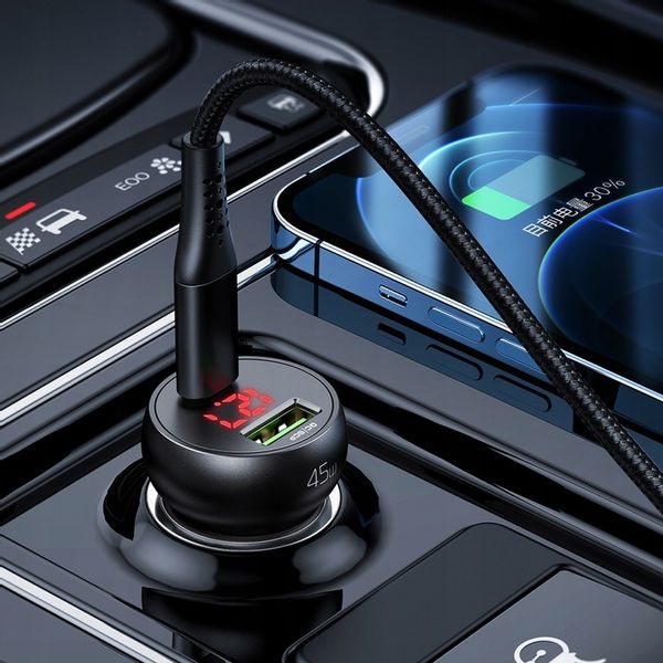 MCDODO ŁADOWARKA SAMOCHODOWA USB/USB-C PD 45W LCD zdjęcie 12