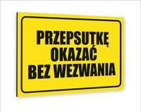 Tabliczka znak informacyjny dibond 30x20 PRZEPUSTKĘ OKAZAĆ BEZ WEZWANIA