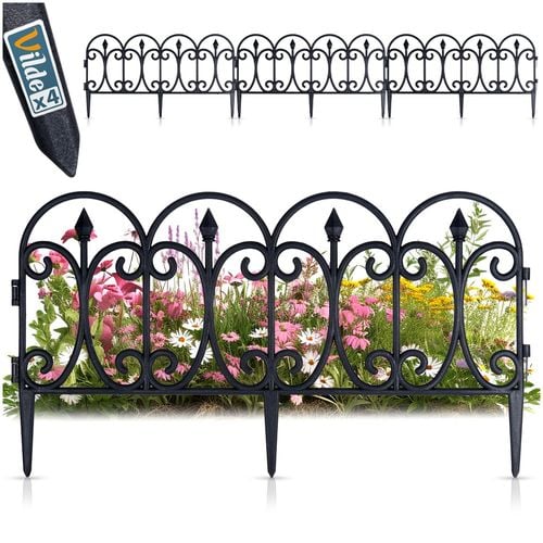 Płotek ogrodowy czarny 60x33 cm 4 szt. na Arena.pl