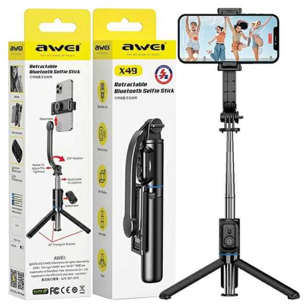 awei selfie stick x49 czarny/black zdjęcie 1
