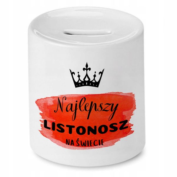 Skarbonka Dla Listonosza Najlepszy Na Świecie Z Nadrukiem Ze Zdjęciem zdjęcie 1