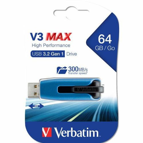 verbatim pendrive 64gb usb-a 3.2v3 max niebieski/blue 49807 na Arena.pl