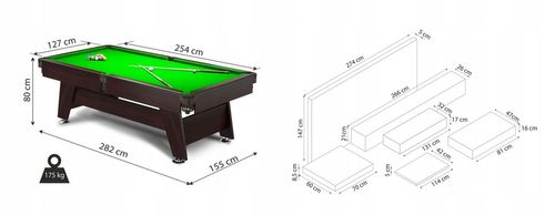 Emaga Bilard 9ft Radley Vintage MDF brązowy + CT na Arena.pl