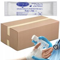 250x BANDAŻ OPATRUNKOWY OPASKA DZIANA PODTRZYMUJĄCA 5cm x 4m BIOMAR PE