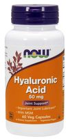NOW FOODS Hyauluronic Acid with MSM - 50 mg + MSM 450 mg (60 kaps.)