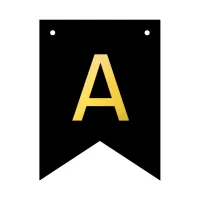 Baner personalizowany czarno-złoty litera A