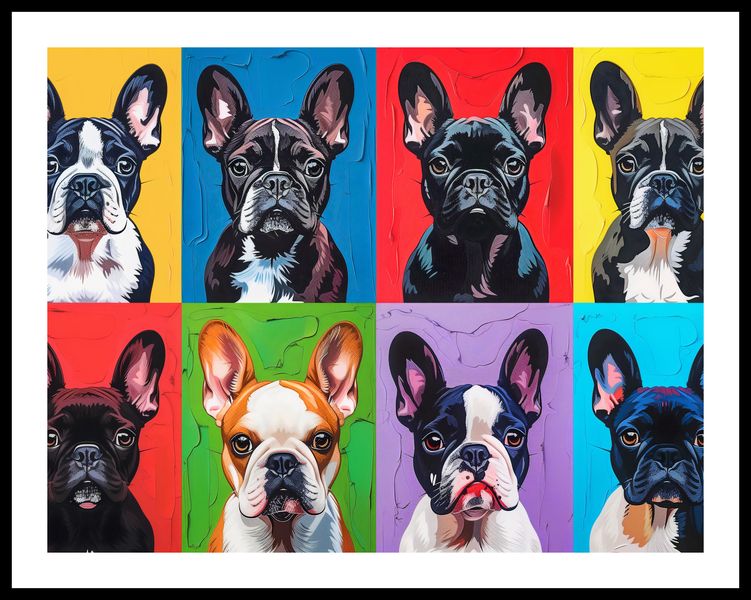 Plakat 65x50cm Buldogi Francuskie zdjęcie 3