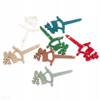 DREWNIANE JELONKI NA PIKU 7,7X4 CM 7 SZT MULTIKOLOR ZŁOCONE DPDN-186