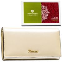 praktyczny portfel damski w kolorze beżowym z systemem rfid -