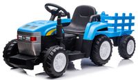 TRAKTOR Z PRZYCZEPĄ NA AKUMULATOR 2 SILNIKI 45W AKU 12V NIEBIESKI