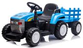 TRAKTOR Z PRZYCZEPĄ NA AKUMULATOR 2 SILNIKI 45W AKU 12V NIEBIESKI