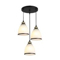 Lampa sufitowa szklana klosz metalowa wisząca AT11-3SZ-Black+White